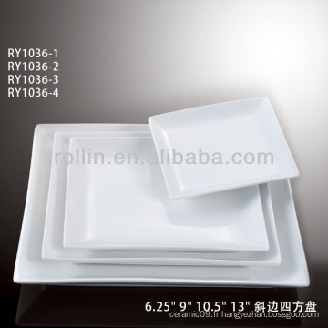 Plaques de porcelaine carrée blanche à biseau